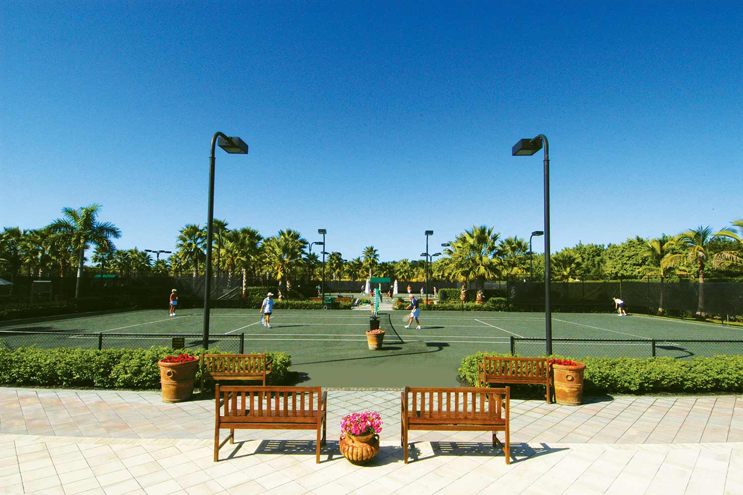 Har-Tru tennis courts at the Miromar Lakes Racquet Club